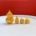 wholesale Gold-Plated S925 Ancient Silver Engraved Six-Character Mantra Gourd Pendant Ruyi Coin Gourd Drop Pendant for Women-0-3