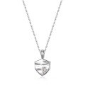 wholesale S925 sterling silver fashion minimalist versatile shield necklace, elegant niche jewelry, lightweight luxury style collarbone chain accessory wholesale-0-5