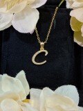 S925 Silver 18k Gold-Plated Moissanite Alphabet Pendant Necklace, DIY Gift-0-6