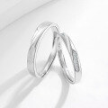 wholesale S925 Sterling Silver Minimalist Moebius Ring Couple Set, Small Luxury Creative Ins Style Matching Bands for 520 Valentine's Day Gift-0-5