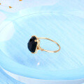 wholesale 925 Silver Japanese Light Luxury Jewelry, Simple Retro Style Black Onyx Rectangle Ring New Accessories-0-2