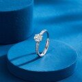 wholesale [925 Sterling Silver] 1 Carat Moissanite Diamond Ring for Women, Classic Six-Prong Solitaire Engagement Ring for Proposal, Wedding Gift for Girlfriend-0-5