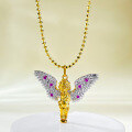 wholesale 925 Silver New Kissing Angel Necklace, Maillard Vintage Style Pendant for Women, Versatile and High-End-0-0
