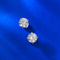 wholesale S925 Silver 1ct Classic Round Cut Simulated Diamond Stud Earrings for Women Fashion Versatile Earrings-0-1