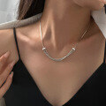 wholesale S925 Sterling Silver Women's Necklace With Fashionable Design, Shimmering, Small Aesthetic, Multi-layer Fringe Collarbone Chain-0-4