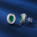 wholesale S925 Sterling Silver New Anzela Cultivated Emerald Ring Set for Women-0-3