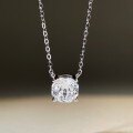 S925 Silver Zhao Lusi Nose Stud Diamond Necklace, Four-Prong Mini Collarbone Chain-0-1