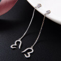 wholesale 925 Sterling Silver Diamond-Encrusted Heart Earrings for Women, Small and Exquisite, High-End Sense of Style, Fashionable Ins-Fashion Ear Accessories-0-0
