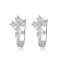 Silver-Plated Gold U-Shaped Hip Hop Cross Moissanite Ear Cuffs for Women-0-3