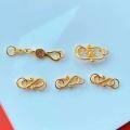 wholesale S925 silver gold-plated S-hook connector for DIY bracelets and necklaces, pure silver clasp for handmade red cord end fittings-0-3
