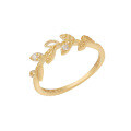 wholesale 10K Gold Japanese-style lightweight luxury leaf ring, summer fresh and fashionable, direct from the manufacturer-0-4
