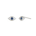 wholesale S925 Sterling Silver Personalized European And American Evil Eye Stud Earrings For Women, Elegant And Versatile Eye-shaped Zircon-accented Ear Accessories-0-4