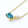 wholesale S925 Sterling Silver New Korean Minimalist Style Women's Necklace with Inset London Blue Topaz Wholesale-0-2