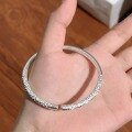 wholesale 9999 Pure Silver Cuff Bracelet with the Popular Black Myth Wukong's Tight Hoop Spell, Ancient Craftsmanship, Great Sage Equalling Heaven's Golden-Hooped Rod Jewelry-0-4