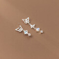 wholesale S925 Sterling Silver AB Style Butterfly Earrings, Small Fresh Design Women's Earrings M02831-0-3