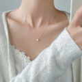 wholesale S925 silver minimalist small red book internet-famous same diamond-inlaid brushed heart necklace Y0176-0-1