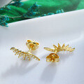 wholesale Gold Plated 925 Silver Winter New Simple and Stylish Zircon Ear Studs, Wholesale from Manufacturer-0-2