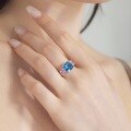 wholesale S925 Sterling Silver Ring for Women with Premium Pink and Blue Cubic Zirconia Design, Personalized and Exquisite, Fresh and Sweet Style-0-3