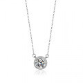 Sterling Silver 1-Carat Moissanite Pendant Necklace for Women-0-3