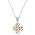 wholesale S925 Silver Plated Moissanite Four-Leaf Clover Two-Tone Women's Pendant Necklace, European and American Full Diamond Flower Jewelry for Cross-Border Wholesale-0-4
