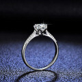 Sterling Silver Six-Claw Moissanite Engagement Ring for Women-0-0
