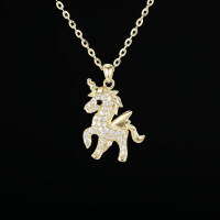 925 Sterling Silver Small Wooden Horse Necklace, 2025 New Women's Summer Pendant-S925 Sterling Silver YD-4060B 925 Silver