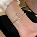 wholesale S925 Sterling Silver Starry Frost Ribbon Bracelet, Exquisite and Sophisticated Minimalist Design, Luxury Versatile Plain Circle Silver Bangle-0-3