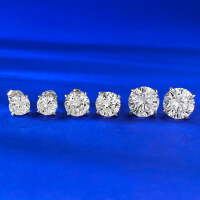 wholesale S925 Silver Mu Jing Jewelry Cross-Border Fast-Selling Classic One-Carat Round Stud Earrings Fashion Item-E618 Small 6.5mm 925 Silver