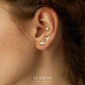 wholesale S925 Sterling Silver Animal Black Zircon Light Luxury Earrings, Women's Fashion Retro Trendy Minimalist Earrings-0-0