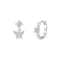 wholesale 925 Sterling Silver French-style Ultra-sparkling Zircon Butterfly Ear Studs For Women, Luxurious And Versatile Commuter Earrings Wholesale-0-0