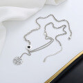 wholesale S925 Sterling Silver Multi-Element Charm Pendant with Engraved Letter Round Plate Ins Necklace for Women-0-2