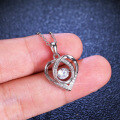 S925 Sterling Silver Moissanite Leaping Heart Pendant Necklace-0-3