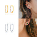 wholesale S925 sterling silver oval ear climber with rhinestones, trendy design-0-2