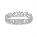 wholesale Full Size Cross-Border Hot Selling Sterling Silver Plated Moissanite Hip Hop 8/10/12/14/16mm Ultra Sparkly Cuban Chain Bracelet-0-4