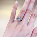 wholesale S925 Silver Zhuo Zhifan New Simulation Diamond Ring 8*12mm Oval White Diamond Women's-0-3