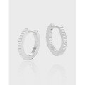 wholesale S925 Sterling Silver 768 Niche Design Ins Minimalist Style Geometric Circular Pleated Vertical Texture Ear Clips for Women-0-0