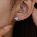 S925 Sterling Silver Moissanite Crown-Style Stud Earrings for Men and Women-0-1