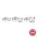 wholesale 925 Sterling Silver Classic Versatile Heart-shaped Diamond-accented Women's Earrings, 3-Piece Set-0-6