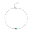 wholesale S925 Sterling Silver Four-Prong Green Zircon Bracelet, Minimalist and Unique for Women-0-6