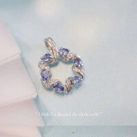 wholesale Wholesale natural wreath-style tanzanite pendant in metal, fresh, elegant, and fashionable versatile pendant for live streaming supply-Tanzanite Pendant