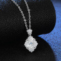 S925 Silver 1-Carat Moissanite Oval Crown Pendant Necklace for Women-0-1