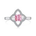 wholesale S925 Sterling Silver European & American Wedding New Style Women's Rings 5A Zircon Series Pink Clover Drop Geometric Wholesale-0-7