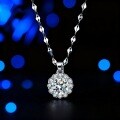 S925 Sterling Silver Moissanite Sunflower Necklace, Viral Factory Wholesale-0-0