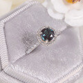 wholesale S925 silver plated with 18k gold minimalist alexandrite gemstone ring with synthetic stone new style-0-1