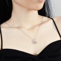 S925 Silver Pendant with 1ct Moissanite, Emerald Cut-0-3