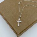 wholesale S925 Sterling Silver Full Diamond Cross Necklace, Fashionable Classic Korean Style Minimalist Unique Niche Design Choker Jewelry-0-1
