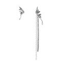 wholesale S925 Sterling Silver Retro Korean Style Vintage Butterfly Fluttering Tassel Long Versatile Elegant Earrings-0-4