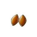 wholesale S925 Sterling Silver Natural Aged Beeswax Eye Earrings with Mustard Yellow Amber, Versatile and Stylish, Wholesale from Manufacturer-0-4