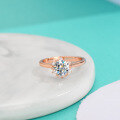 wholesale S925 Sterling Silver Light Luxury Minimalist Fashion Rose Gold Moissanite Hexagram Star Ring for Women-0-1