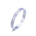 wholesale 9999 Pure Silver Ethnic Style Mother's Bracelet, Retro Wide Version Six-Character Mantra Heart Sutra Solid Open-Ended Sterling Silver Bangle-0-4